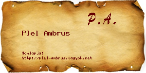 Plel Ambrus névjegykártya